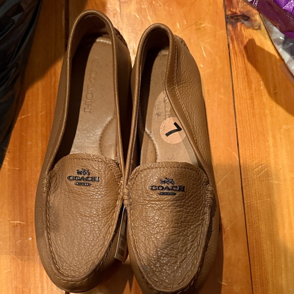 Coach Women's Tan Leather Loafers